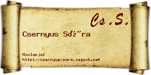 Csernyus Sára névjegykártya